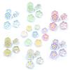 5Pcs Charm Candy Color Transparent Enamel Flower Beads for Kids Girls DIY Jewelry Accessories