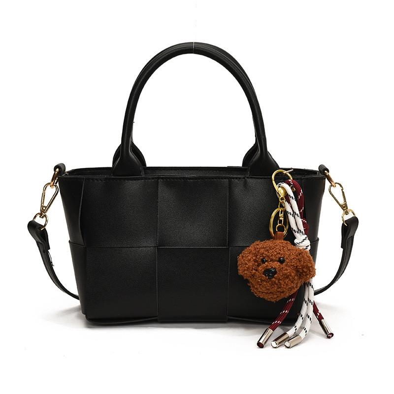 IELGY Woven Style Portable Bucket Bag Simple Commuter Messenger Bag