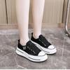 Fashion Summer Lace Up Increase Height Platform Shoes for Women 2024 New Women's Breathable Mesh Low Top Sneakers Outdoor Casual Shoes