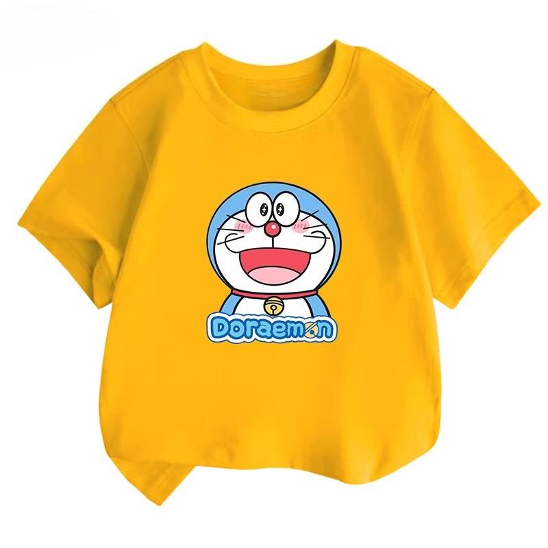 Potdemiel Doraemon Children's T-Shirt, New Summer Style, Comfortable and Breathable Top for Boys and Girls