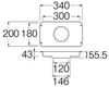 Внешние размеры поддона для стиральной машины SANEI 210 мм x 350 мм H543F-340