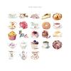 46 шт., набор наклеек для послеобеденного чая, сладкий торт, печенье, кофейный напиток, стикер для заметок, клейкая наклейка A6536