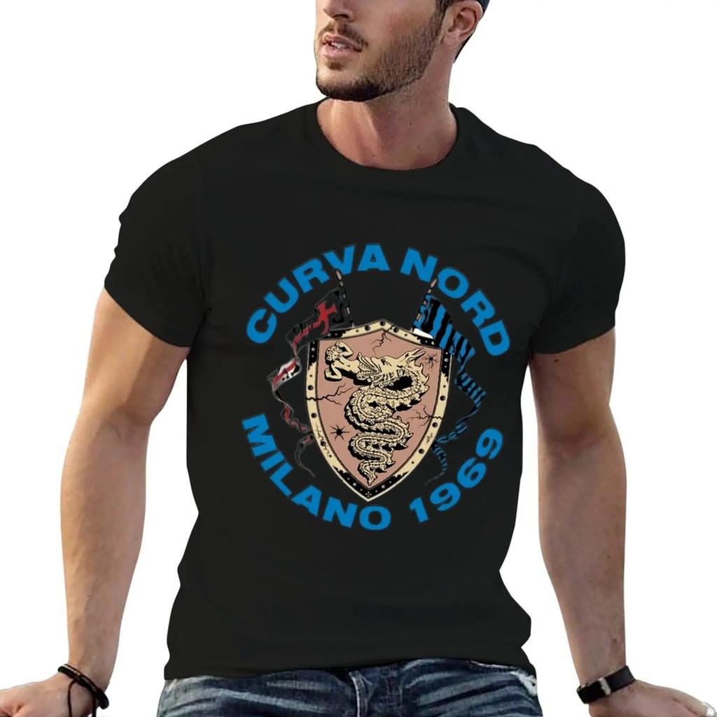 Футболка Curva Nord Milano 1969 Графические футболки Спортивные фанаты Свободная футболка Мужская