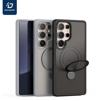 Подходит для Samsung S25Ultra Магнитный чехол для телефона S25 Вращающаяся подставка Матовая прозрачная задняя крышка