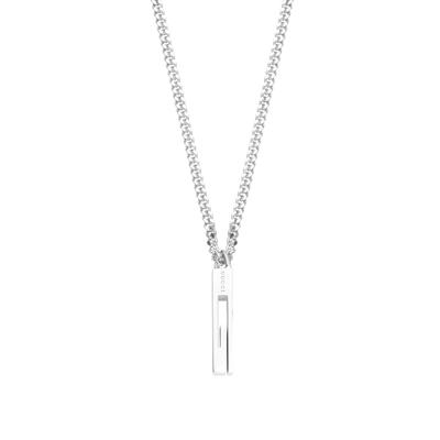 Letter Logo Engraved Decoration Shiny 925 Silver Necklace Unisex Necklace 225055-J8400-8106