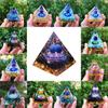 Orgonite Chakra Energy Pyramid Amethyst Crystal Home Decor Meditation Ornament Craft Gift