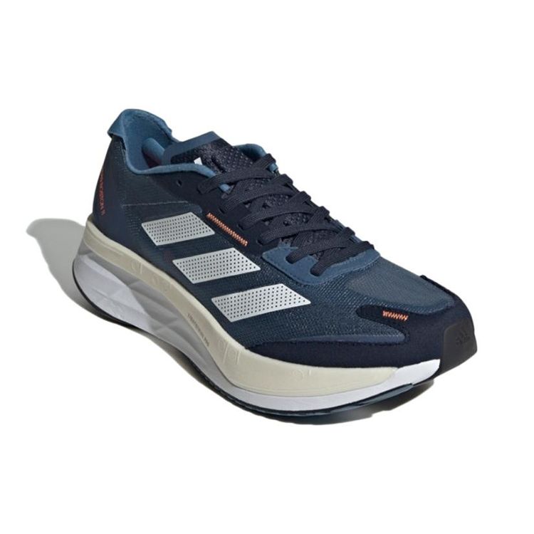 Adidas Adizero Boston 11 Wonder Steel Мужские кроссовки Blue Cloud-White Solar-Orange GX6653