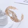 Combs Headwear Jewelry Leaves Hair Hoop Bride Headbands Gold Leaves Wreath Wedding Hair Crown