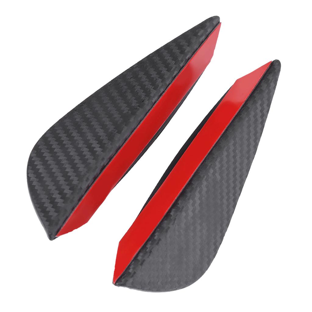 4Pcs Universal ABS Carbon Fiber Car Front Bumper Fins Lip Spoiler Canards Trim Kit