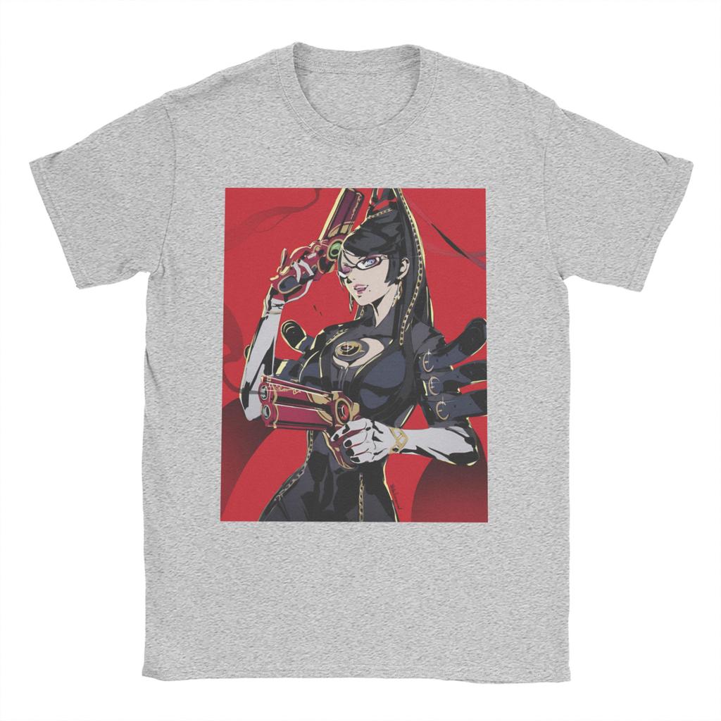 Унисекс футболки Bayonetta Смешные футболки с коротким рукавом Круглый вырез Хлопок Идея для подарка Одежда