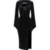 GMXIA Halloween Women's Dress Dark Ethos Hooded Trumpet Sleeve Spider Web Dress for Women