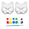 Cat mask white pulp mask DIY painted party mask Halloween Christmas blank DIY mask