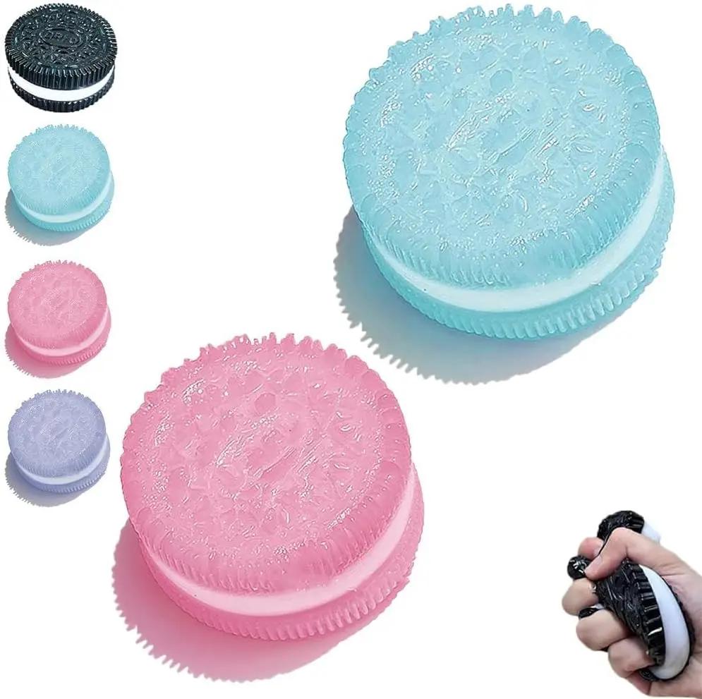 Taba Squishy Biscuits,Silicone Stress Pressure Relief Squishy Toys Mochi Taba Squishy Simulated Cookies Fidget Toy Pinching Toy