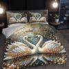 Crown Swan Gemstone Duvet Cover Set High-Definition Print 1 Duvet Cover + 2 Pillowcases Inserts For Home And Dorm