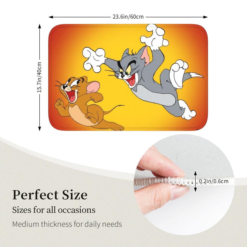 Custom Cat And Mouse Doormat Non-Slip Entrance Welcome Kitchen Bath Floor Door Mat Toilet Living Room Carpet Rug