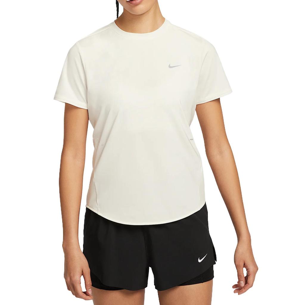 Nike Swoosh Round Neck Quick Dry Casual Short Sleeve Regular T-Shirt Women Tops Silver HM9699133