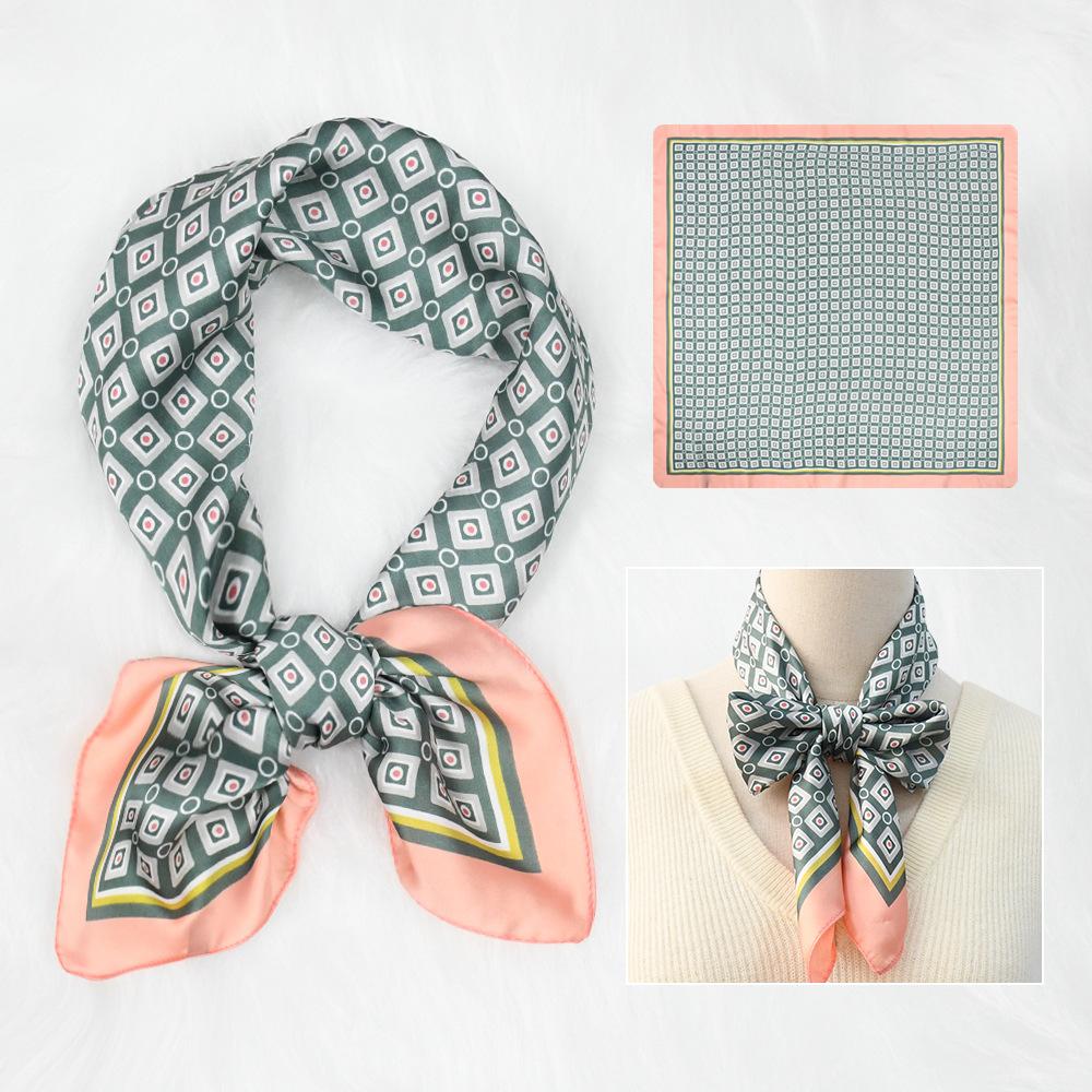 Женский новый модный шелковый шарф с имитацией атмосферы, защитный шарф для шеи, весна, лето, осень, квадратный шарф