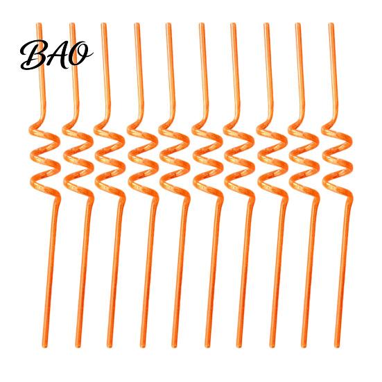 Translucent Spiral Straws 10PCS Plastic Straws, Colorful Twisted Drinking Food-Grade Cocktail Party PETG Reusable Drink Accessories for Cocktails