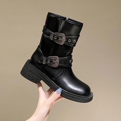 Модные женские сапоги до колена на платформе с заклепками весна-лето рыцарь боевой готический элегантный средний каблук женская обувь мотоциклетная обувь