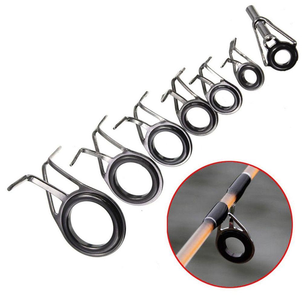Hot New Line Fish Pole Eyes Fish Outdoor Fishing Rod Tip Guides Repair Kits