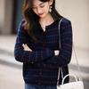 Jacket Retro Fashion Knitted Round Neck Cardigan Sweater Top