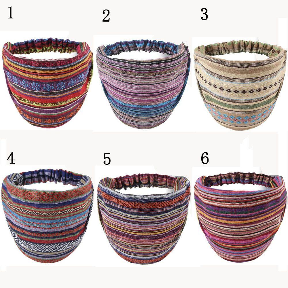 Trend Elastic Hair Bands Striped Wide Head Wrap Turban H Eadband Hair S Carf