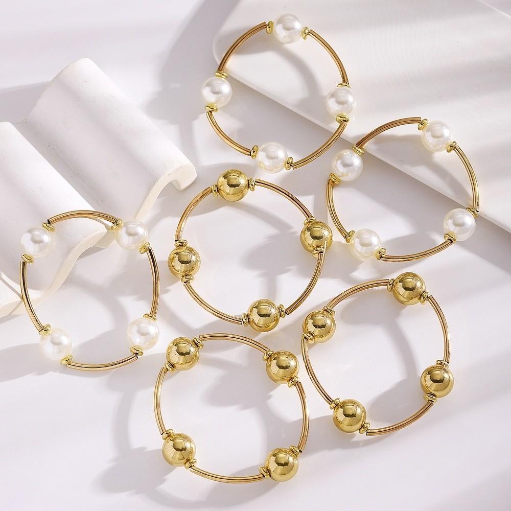 3Pcs/Set Universal Beaded Bracelet Set Pearl Multiple Layers Bracelet Stacked Bracelet  Party Wear