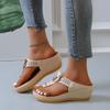 Cross-border Foreign Trade Large-size Women's Shoes Summer New Beach Toe Slope Heel Cool Slippers Women's European and American Sandals Spot