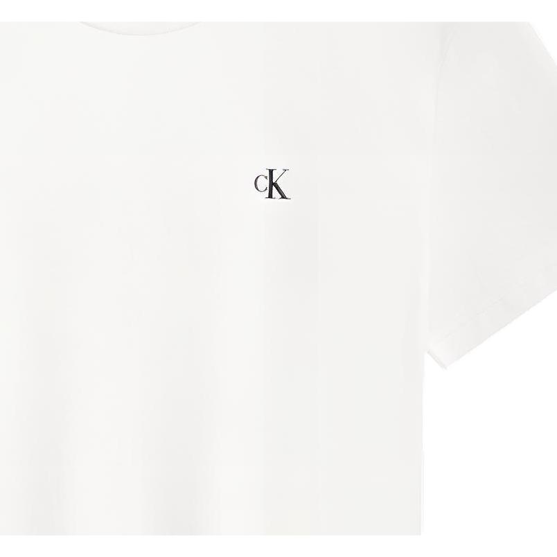 Calvin Klein Минималистичная футболка с принтом, повседневная, однотонная, с круглым вырезом, удобная базовая футболка с коротким рукавом, женские топы, лунно-белый J221165YAF