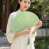 Retro Bamboo Folding Fan Solid Color with Tassels Folding Hand Fan Portable Decorative Fan Handheld Fan Cultural Activities