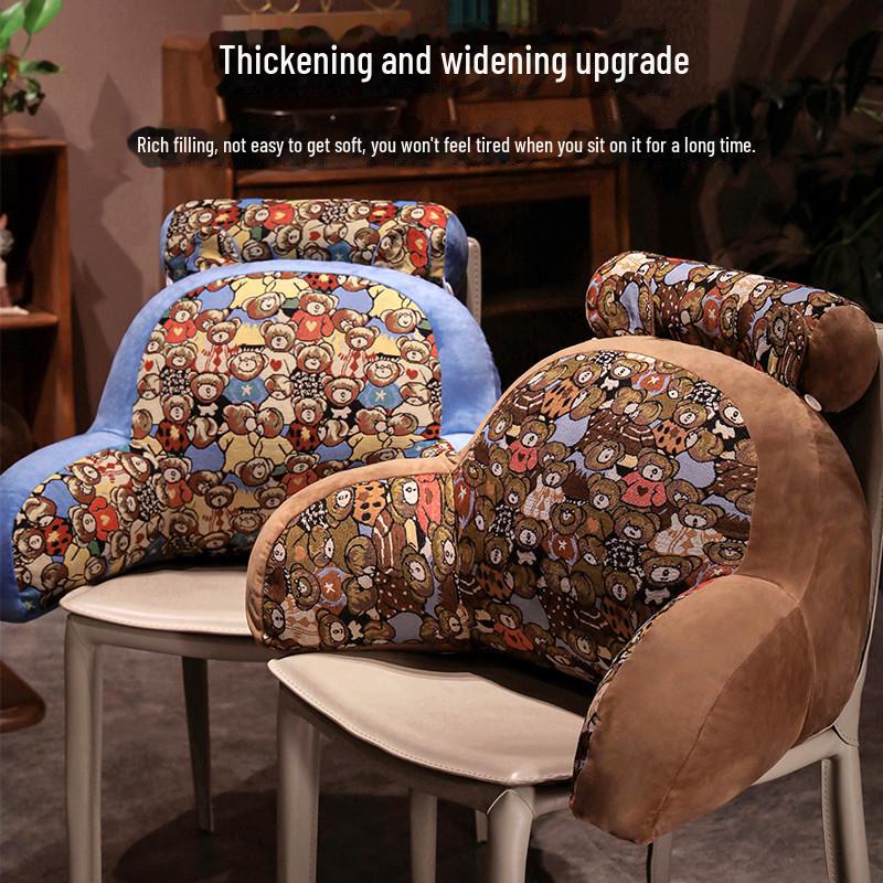 Большая жаккардовая прикроватная подушка с рисунком - всесезонная поддержка поясницы для кровати и офиса