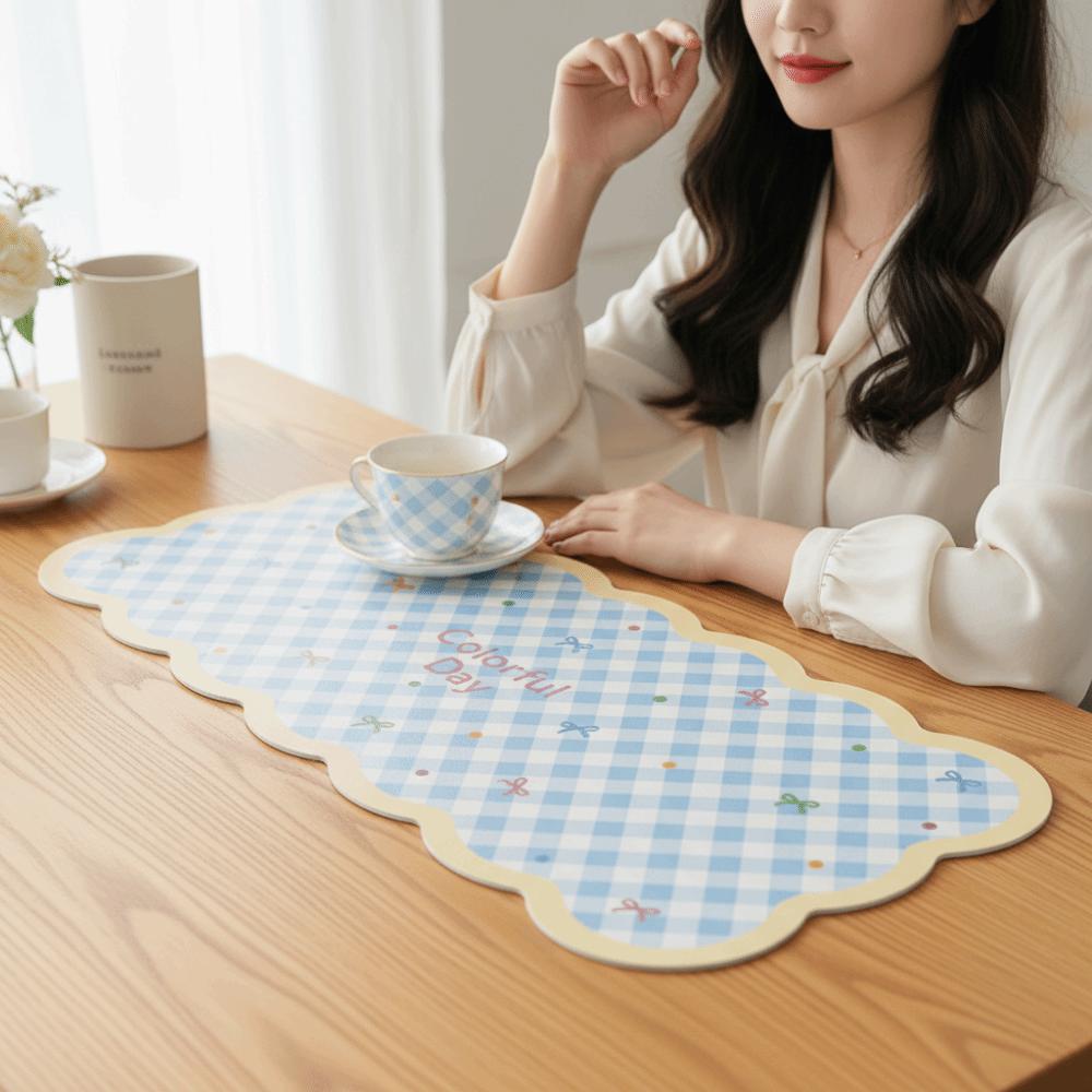 Gingham Mouse Pad Cute Table Blotter Table Cushion Desk Mat Students