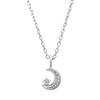 Ожерелье Baby Diamond Moon Platinum Silver Azuki Chain Made in Italy с регулируемой ручной работой от Popular Gift for Birthday for Women [Matthewmark]