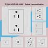 86 Type American Standard Switch & Socket Panel with Double USB & Type-C, 3-Hole Plug for Japan & Taiwan, Concealed Installation
