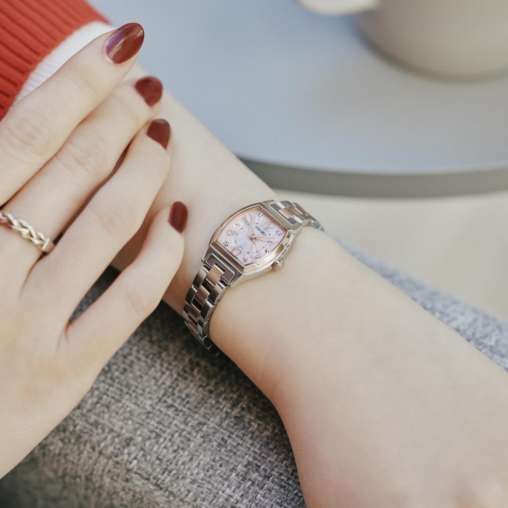 Seiko Watch Lucia Happy Collection 2025 SS Main Series SSWA012 Silver with Silky Pink Women's