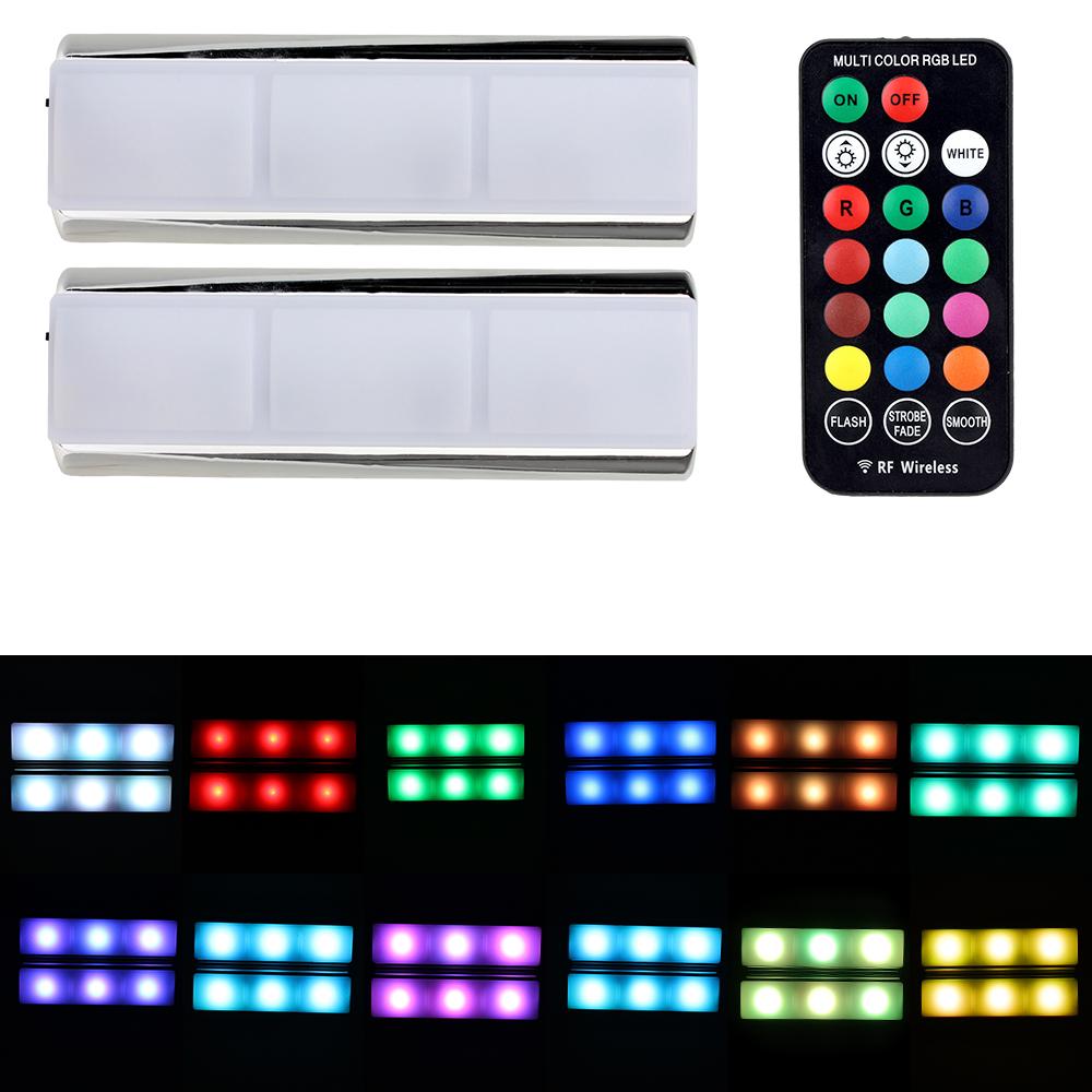 Светодиодная лампа для подсветки салона автомобиля, декоративная лампа RGB, лампа для подсветки ног с зарядкой, автоматическая лампа окружающего света, светодиодная беспроводная лампа с пультом дистанционного управления, 2 шт.
