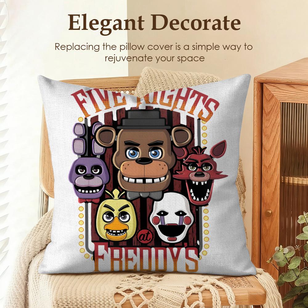 Игровой F-Five Nights At Freddy'S Наволочка Натуральный Лен Органическая Ткань Двусторонняя Печать Диван Домашний Декор Подарок Наволочка