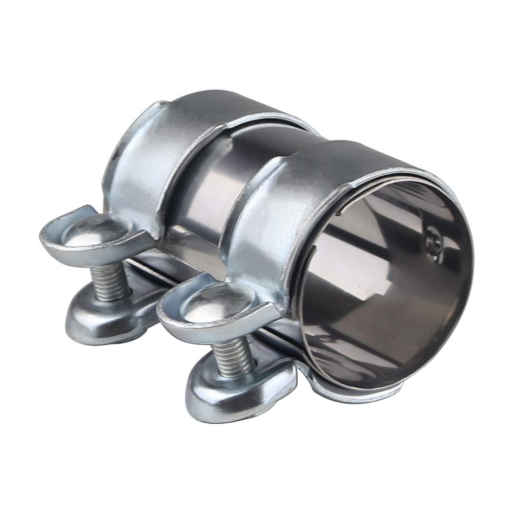 ADPOW Хомут глушителя из нержавеющей стали Выхлопная соединительная труба 55 мм