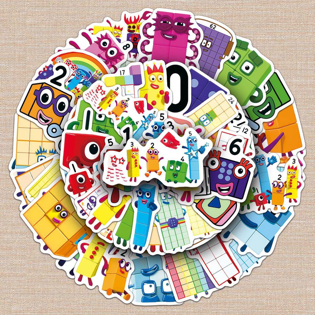 50 водостойких декоративных наклеек Numberblocks для дошкольного образования