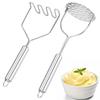 2 Pcs Potato Masher Stainless Steel Heavy Duty Integrated Masher Kitchen Tool with Ergonomic Handle for Avocados Beans Fruit Vegetables