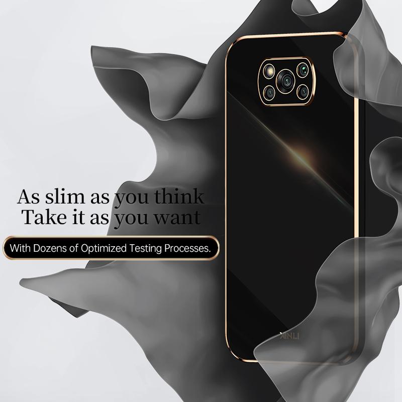 Чехол для телефона с золотой рамкой и покрытием для Xiaomi Mi Poco X3 Pro Nfc Gt F3 X3pro X 3 5g X3nfc, роскошный мягкий силиконовый чехол на заднюю панель
