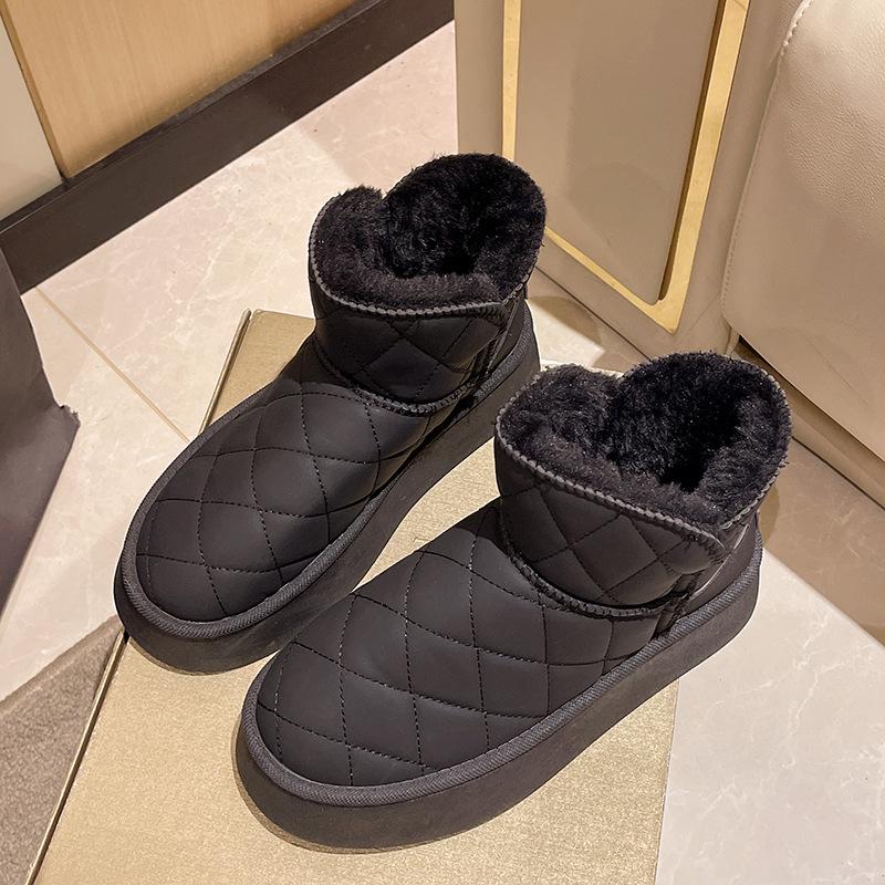 Зимние водонепроницаемые теплые короткие зимние ботинки на толстой подошве для женщин