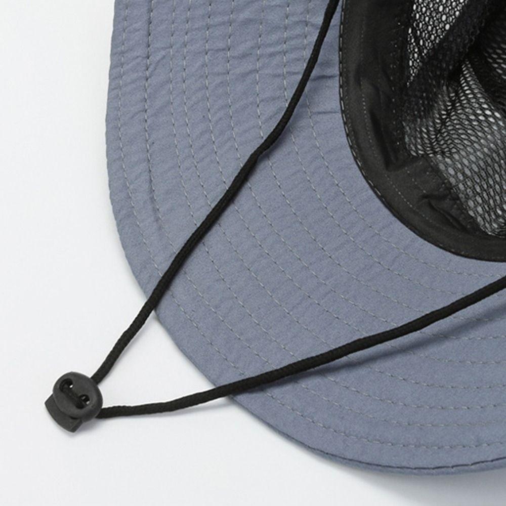 1Pcs Wide Brim UV Protection Cap Hiking Sombrero Sun Hat Beach Bucket Hat for Men Women