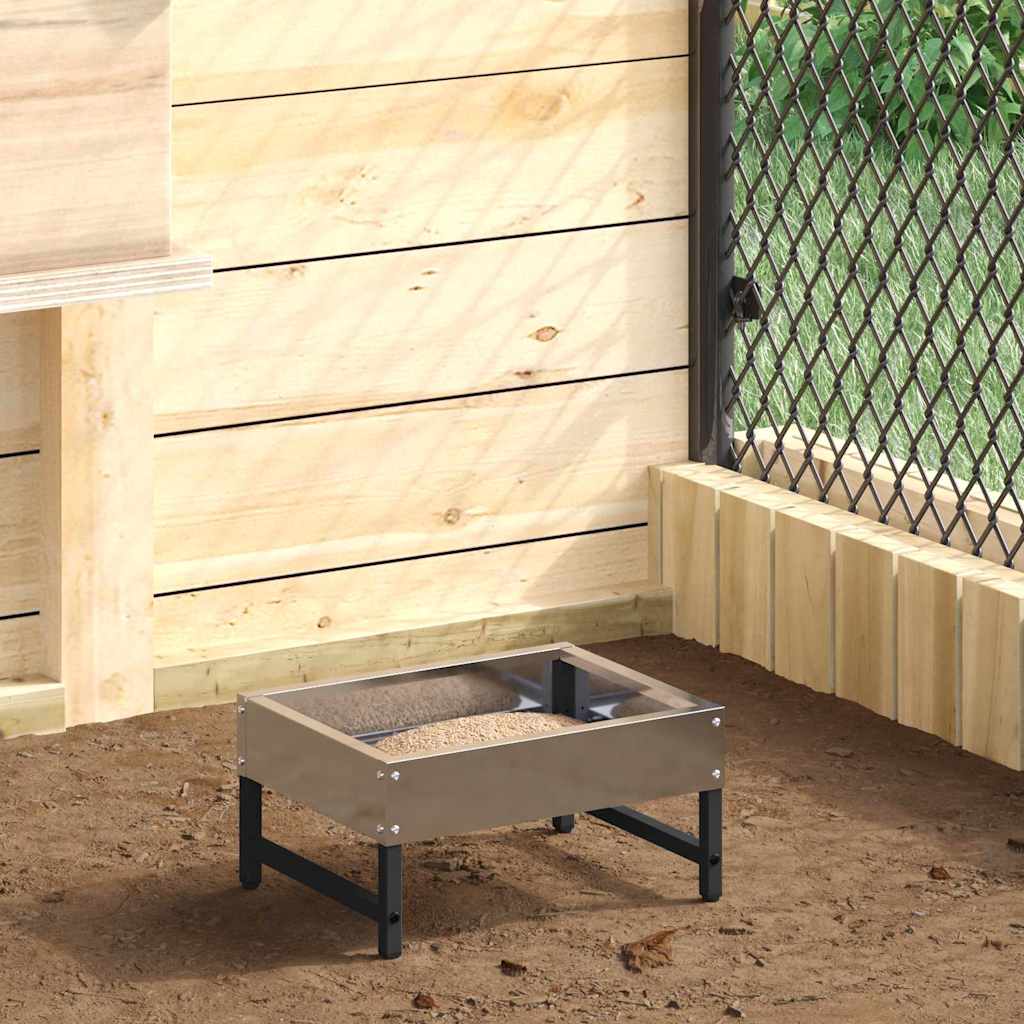 Bird Feeder Silver 34 x 26 x 16 cm Galvanized Steel