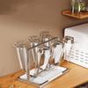 Stainless Steel Glass Cup Stand Space Saving Cup Drying Rack 6 Glass Cups Stand Holder  Kitchen