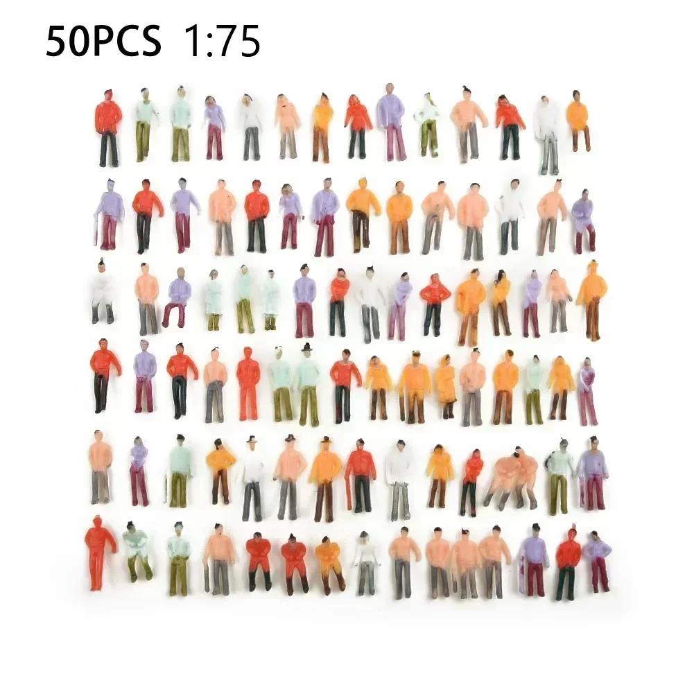 Новые 50 шт. Миниатюрные фигурки Модель 1:75 Масштабные Фигурки Смоляная Диорама Железнодорожный Поезд Раскрашенные Фигурки Модель DIY Ремесленные Игрушки Для Детей