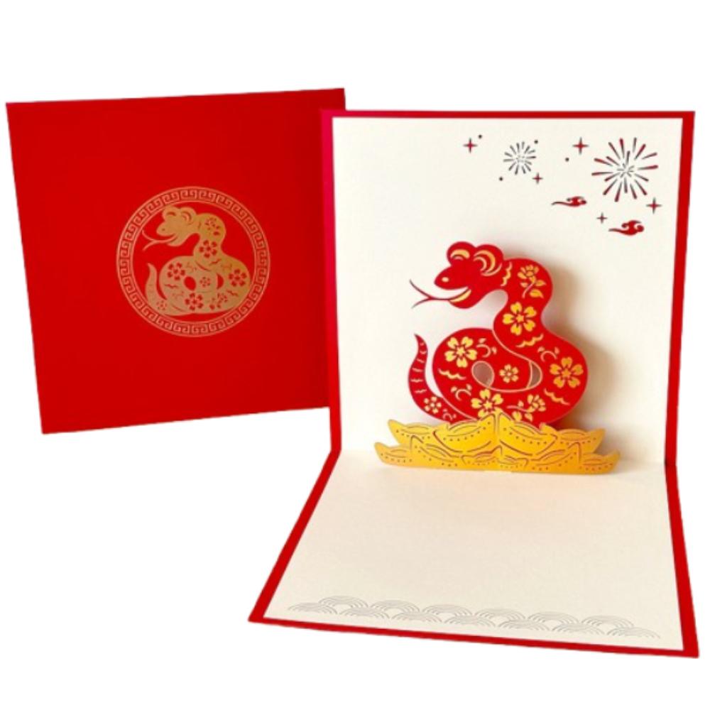 Blessing 3D New Year Gift Card Hot Stamping Wishes Card New Year Gifts