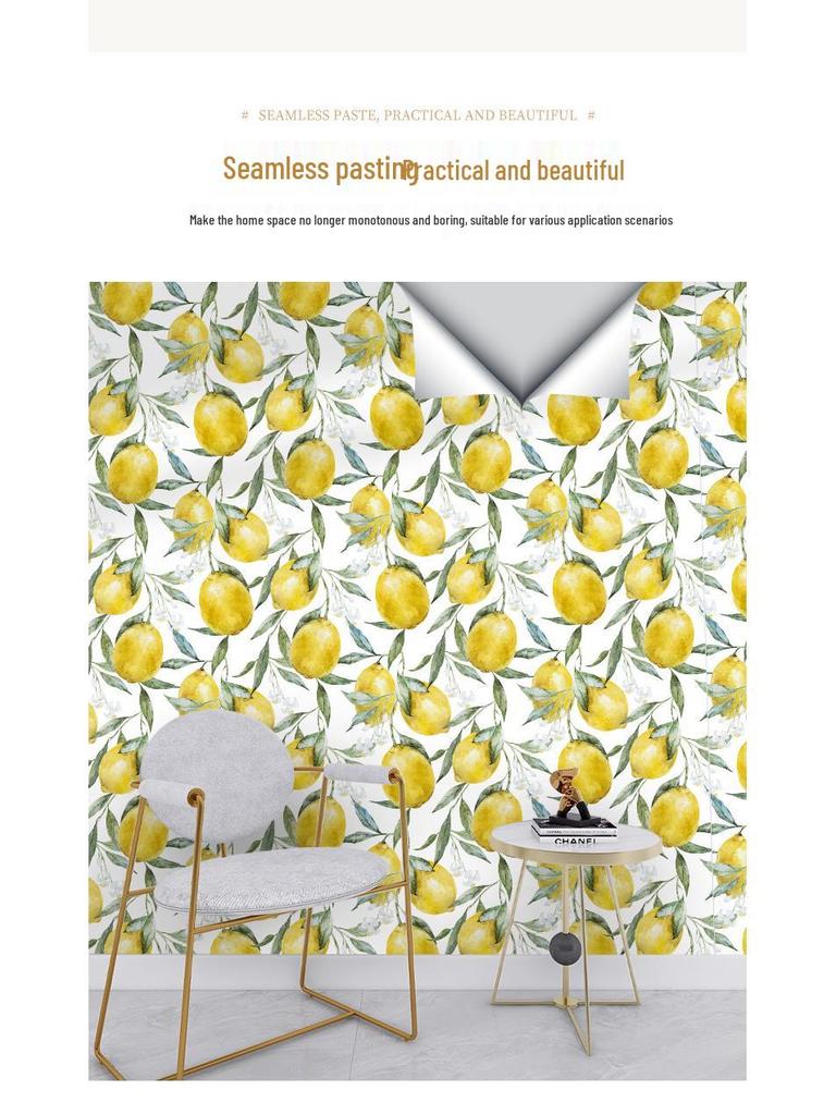 Цветочные лимонные самоклеящиеся обои для декора спальни и отеля RW181-200