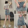 2024 New Summer Women's Tall High-Waisted Denim A-Line Mini Skirt - Slimming, Hip-Hugging, and Lightweight