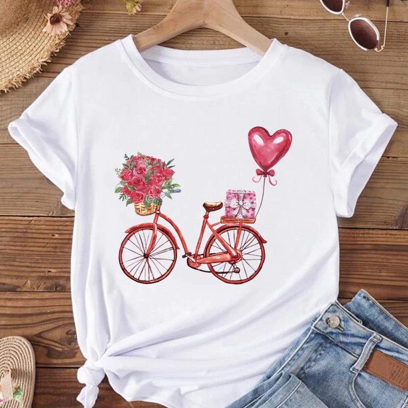 (Азиатский размер) Женская футболка с пчелиным цветком, милая трендовая милая одежда 90-х годов, модная футболка с принтом, женские футболки с коротким рукавом и графикой